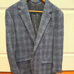 Men's Navy Plaid Blazer